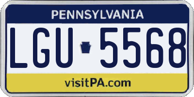 PA license plate LGU5568