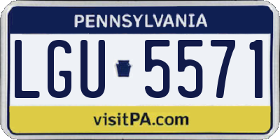 PA license plate LGU5571