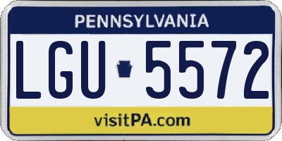 PA license plate LGU5572