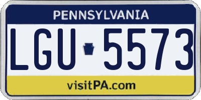 PA license plate LGU5573