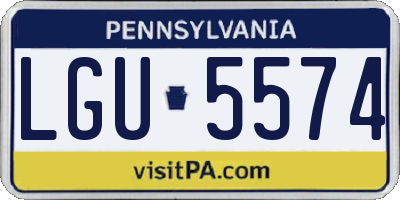 PA license plate LGU5574