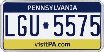 PA license plate LGU5575