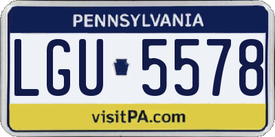 PA license plate LGU5578
