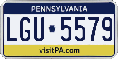 PA license plate LGU5579