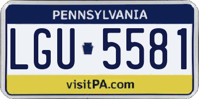 PA license plate LGU5581