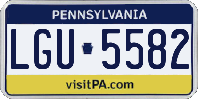 PA license plate LGU5582