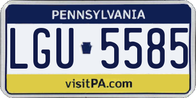 PA license plate LGU5585