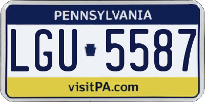 PA license plate LGU5587