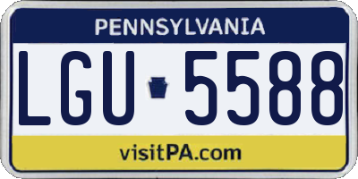 PA license plate LGU5588