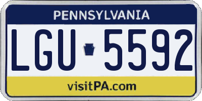 PA license plate LGU5592