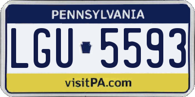 PA license plate LGU5593