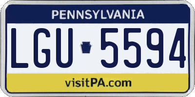 PA license plate LGU5594