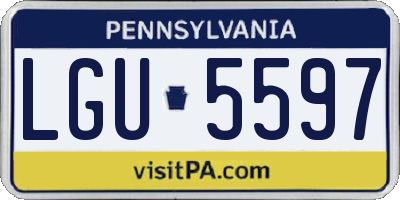 PA license plate LGU5597