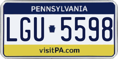 PA license plate LGU5598