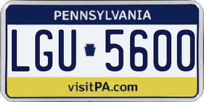 PA license plate LGU5600