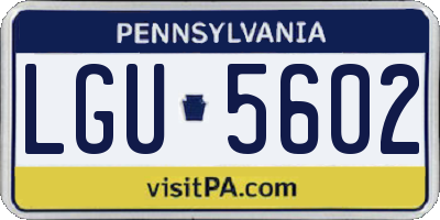 PA license plate LGU5602