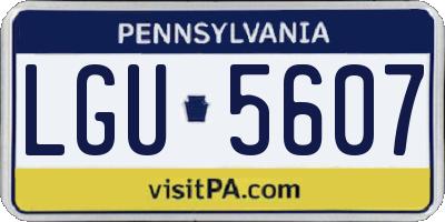 PA license plate LGU5607
