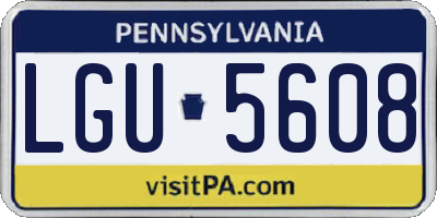 PA license plate LGU5608