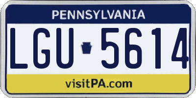 PA license plate LGU5614
