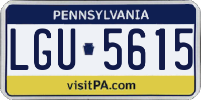 PA license plate LGU5615