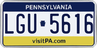 PA license plate LGU5616