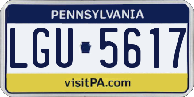PA license plate LGU5617