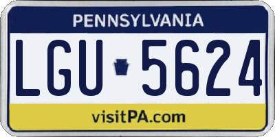 PA license plate LGU5624