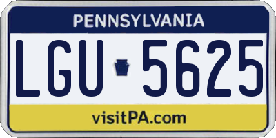 PA license plate LGU5625