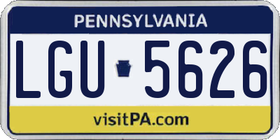 PA license plate LGU5626