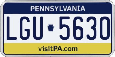 PA license plate LGU5630