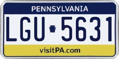 PA license plate LGU5631
