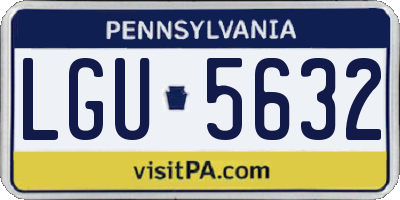 PA license plate LGU5632