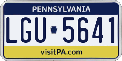 PA license plate LGU5641