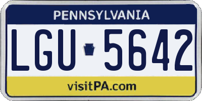PA license plate LGU5642