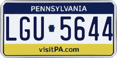 PA license plate LGU5644