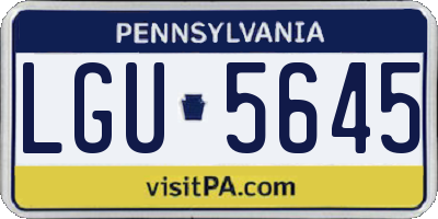 PA license plate LGU5645