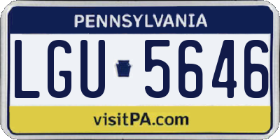 PA license plate LGU5646