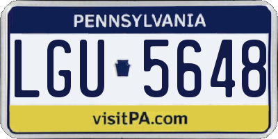 PA license plate LGU5648