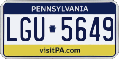 PA license plate LGU5649