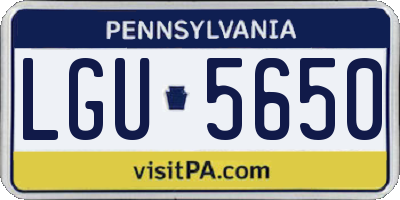 PA license plate LGU5650