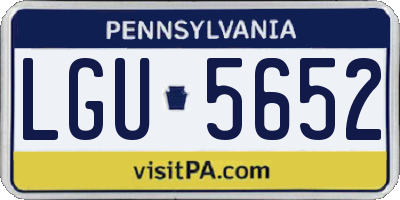 PA license plate LGU5652