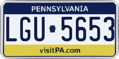 PA license plate LGU5653