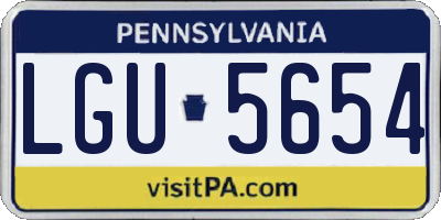 PA license plate LGU5654