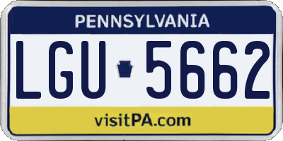 PA license plate LGU5662