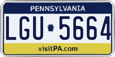 PA license plate LGU5664