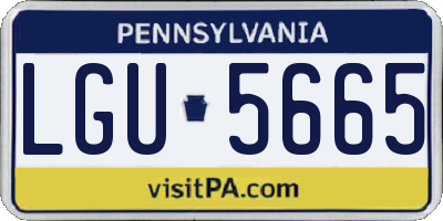 PA license plate LGU5665