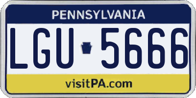 PA license plate LGU5666