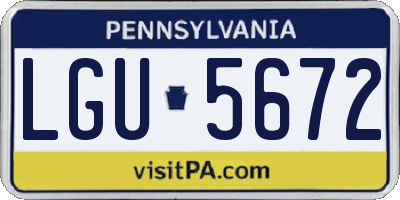 PA license plate LGU5672