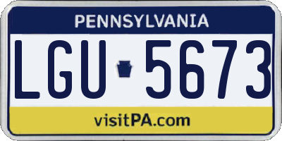 PA license plate LGU5673
