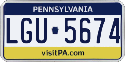 PA license plate LGU5674